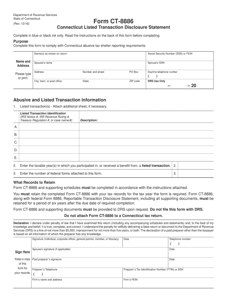  Form Ct 8886 2016-2024