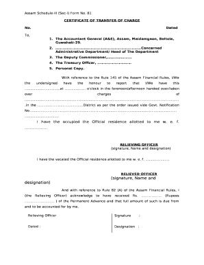 Assam Schedule Iii Sec I Form No 61