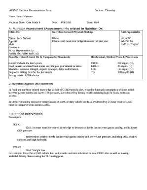 Adime Note Template  Form