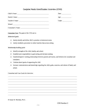 Needs Identification Interview  Form