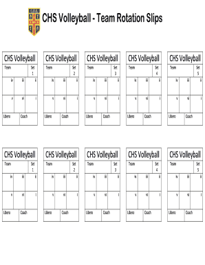 CHS Volleyball Team Rotation Slips  Form