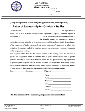 Arba Minch University Sponsorship Letter  Form