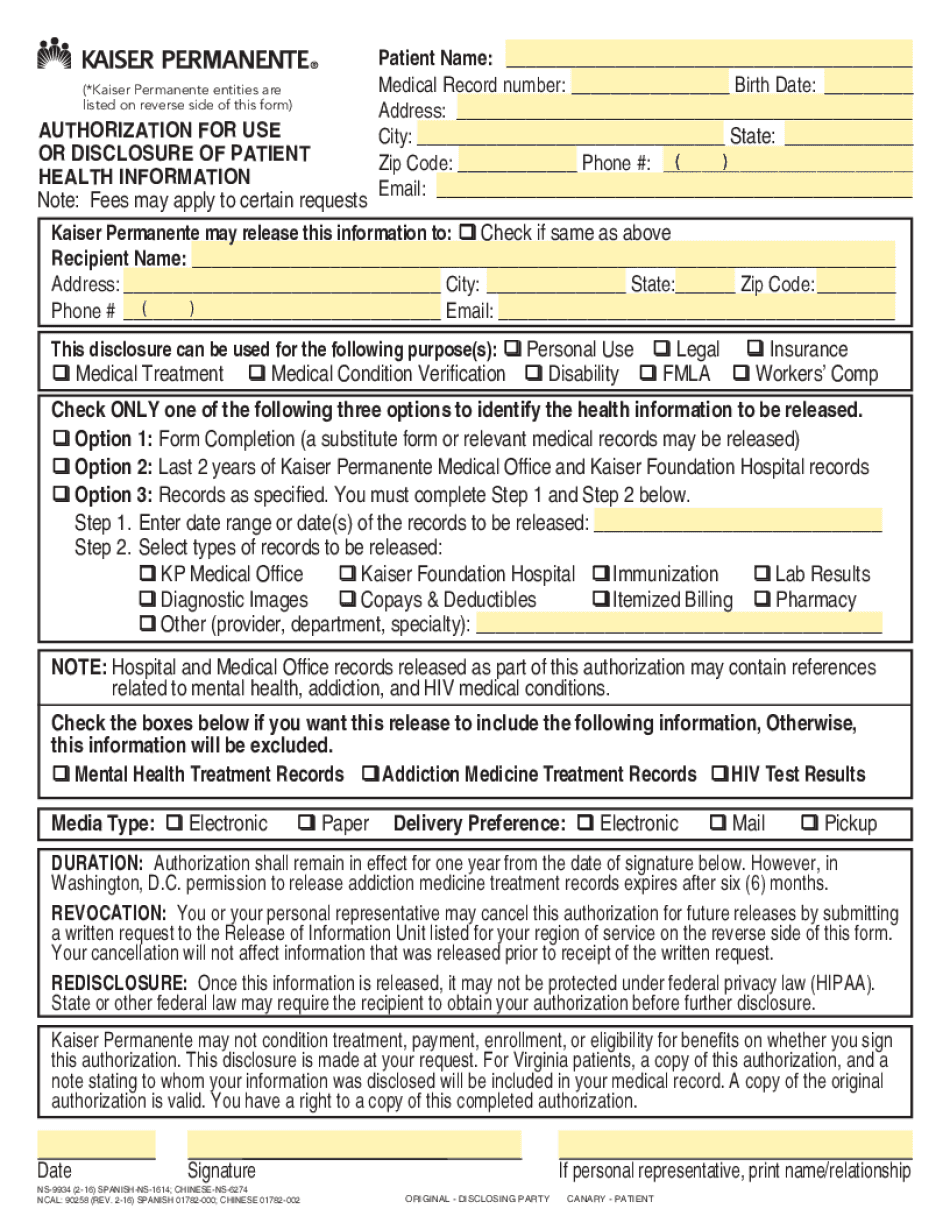 Medical Record Number Birth Date  Form