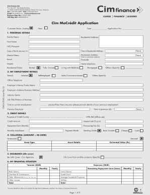 Cim Finance Loan  Form