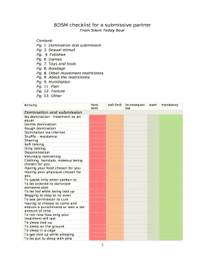 Kink Checklist  Form