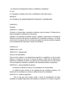 Ley De Inquilinato Costa Rica PDF  Form