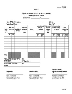 Liquidation Form Template