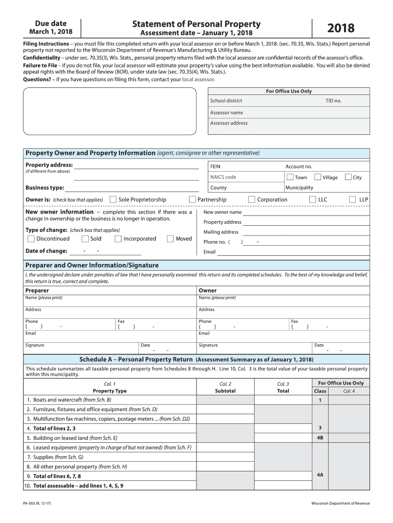  Pa 003  Form 2018