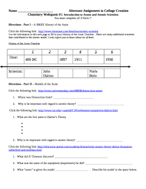 Chemistry Webquest 1 Answers  Form