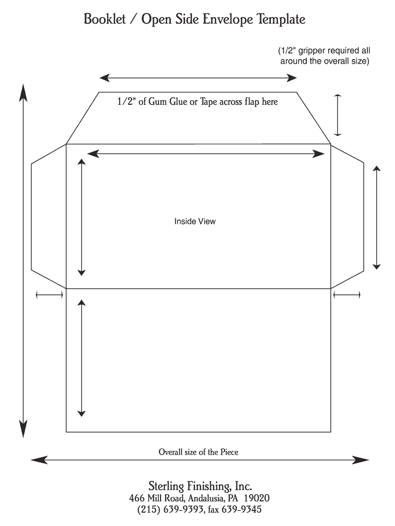 Booklet Open Side Envelope Template  Form