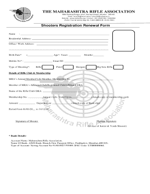 Maharashtra Rifle Association  Form