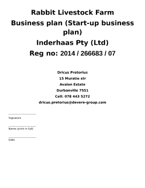 Rabbit Farming Business Plan PDF Download  Form