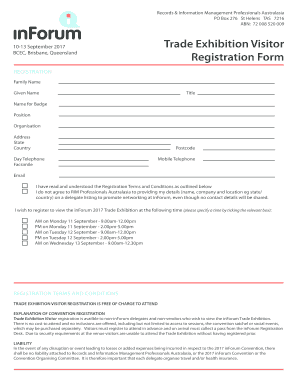 Trade Exhibition Visitor  Form