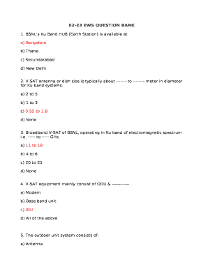 Bsnl E2 E3 Cm Question Bank  Form