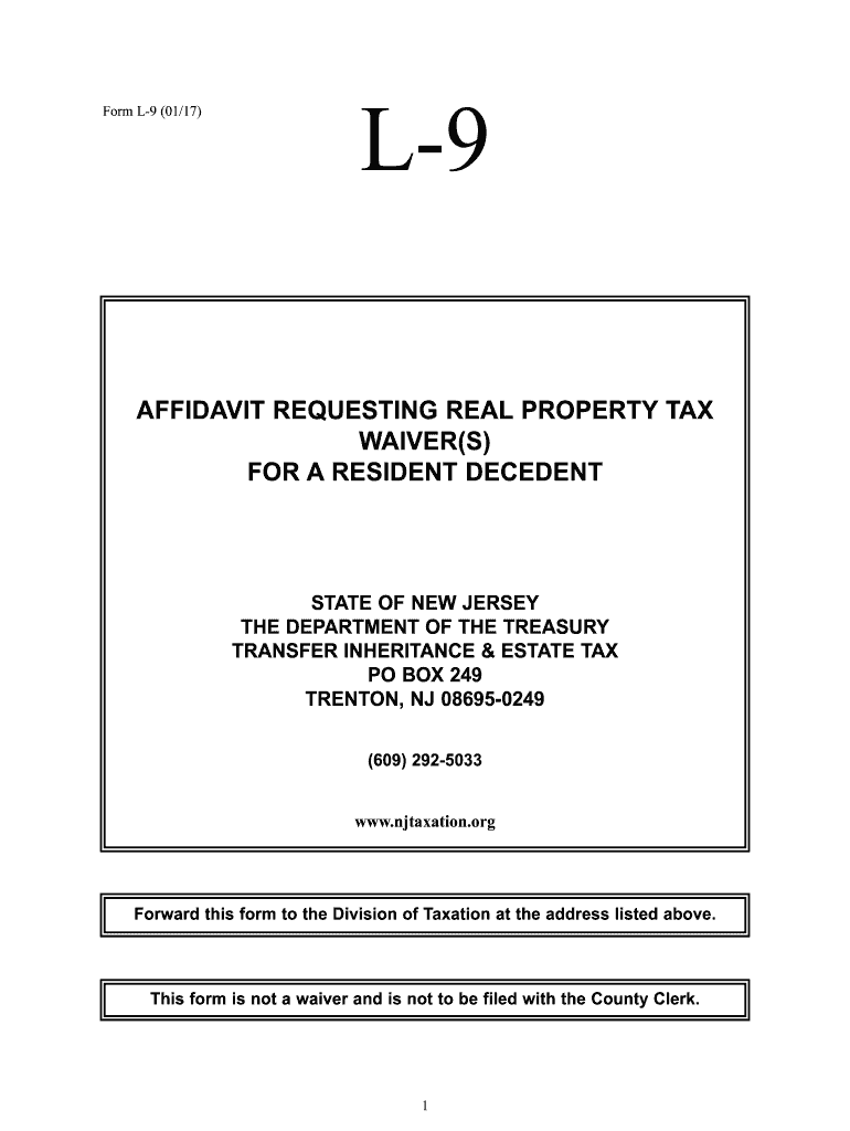  Forms  NJ Division of Taxation 2017