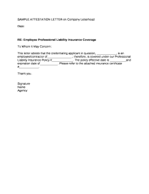 Attestation Letter Sample PDF  Form