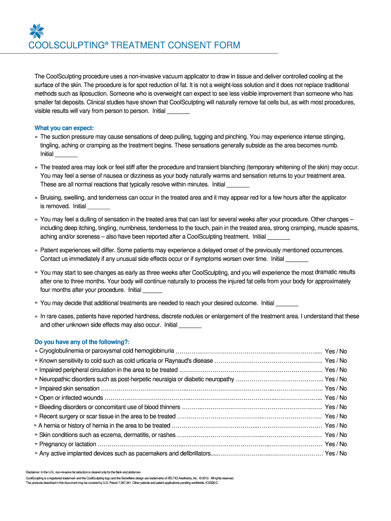 Coolsculpting Consent Form