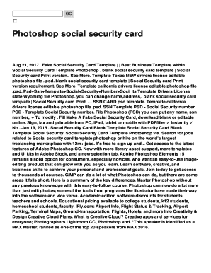 Social Security Card Template Photoshop  Form