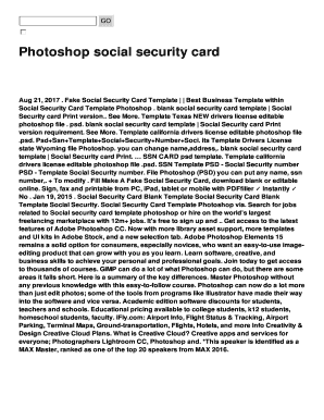 Social Security Card Template Photoshop Form