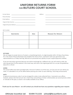 Uniform Return Form