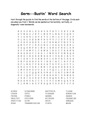 Germs Word Search  Form