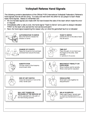 Volleyball Referee Hand Signals  Form