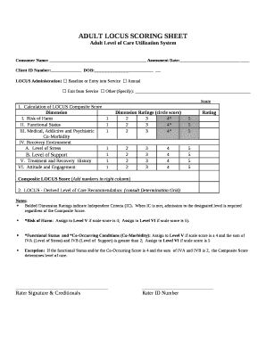 Locus Score Sheet PDF  Form