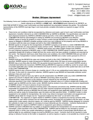 Broker Shipper Agreement  Form
