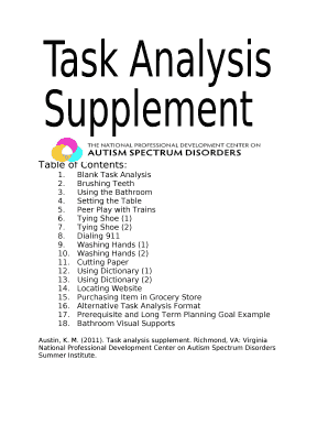 Task Analysis Template Word  Form