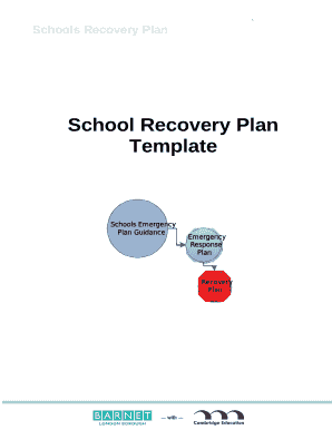 School Recovery Plan Template  Form