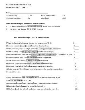 Oxford Placement Test Download PDF  Form
