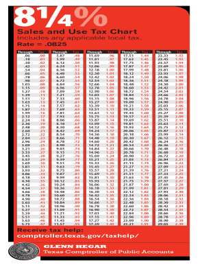 Printable Tax Chart