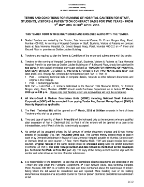 Hospital Canteen Contract  Form