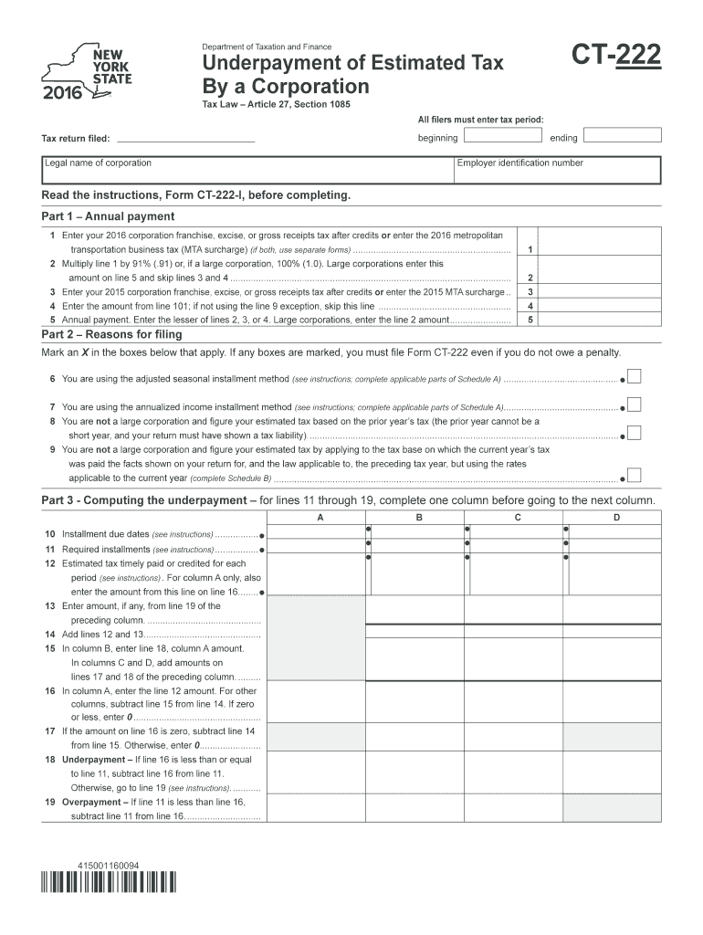  Ct 222 New York  Form 2016