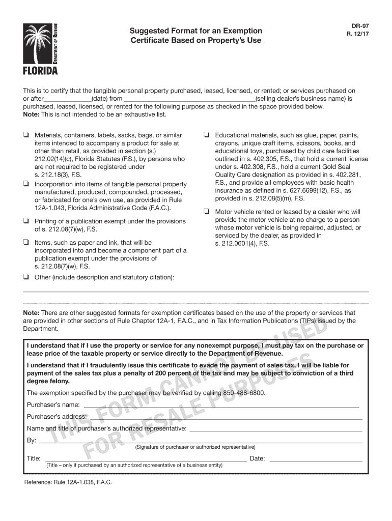 Get and Sign Florida Dr97 2017-2022 Form