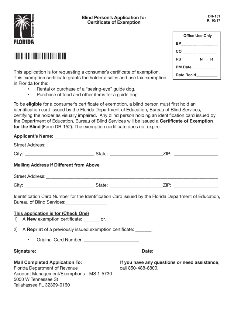  Blind Application Exemption 2017-2024