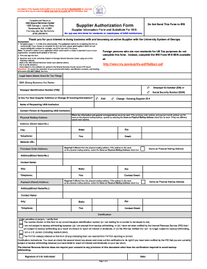 Supplier Authorization  Form