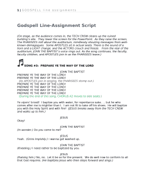 Godspell Jr Script PDF  Form