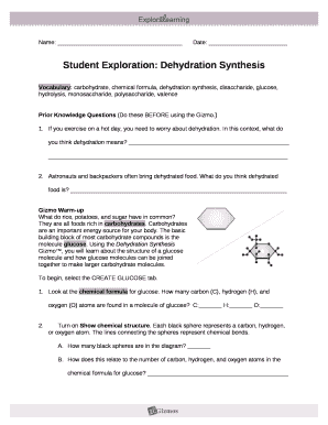 Dehydration Synthesis Gizmo Assessment Answers  Form