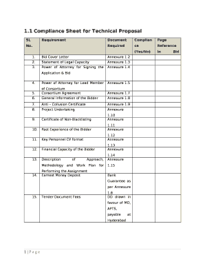 How to Make Compliance Sheet  Form