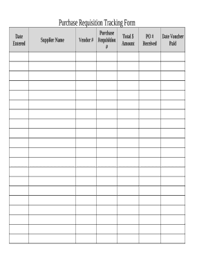 Requisition Tracking Spreadsheet  Form