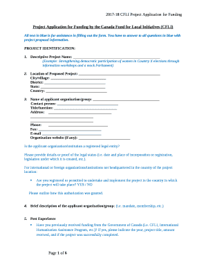 Cfli Project Application Form