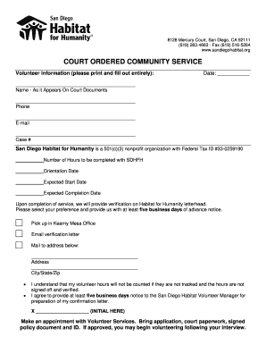 Community Service Letter for Court Form - Fill Out and Sign Printable PDF  Template | signNow