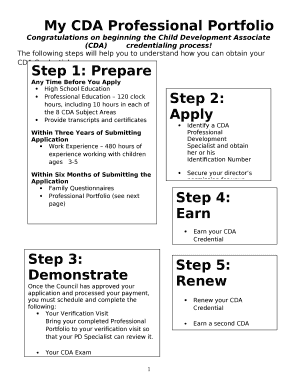 Cda Portfolio Template  Form