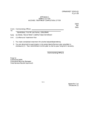 Proof of Treatment Letter  Form