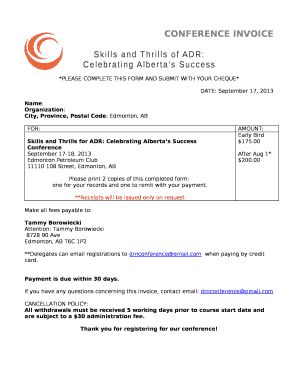 Conference Invoice  Form