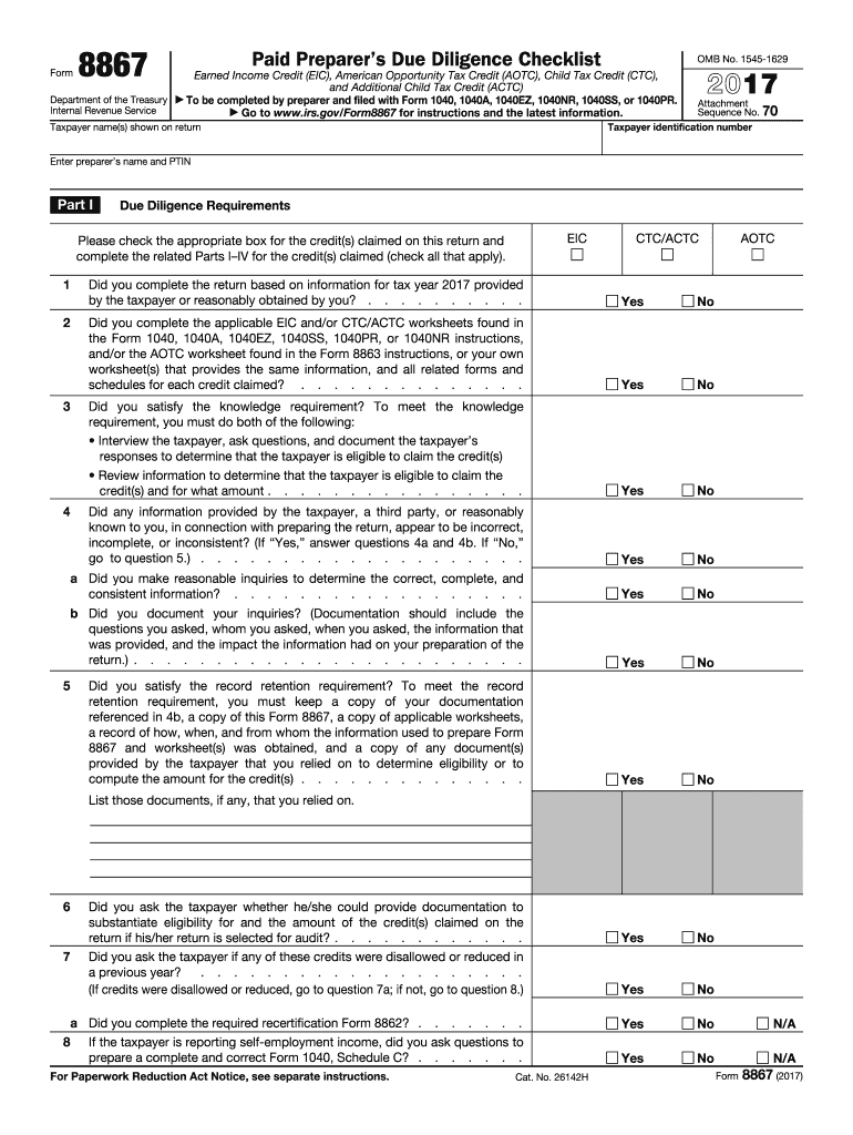  Irs Form 8867 2017