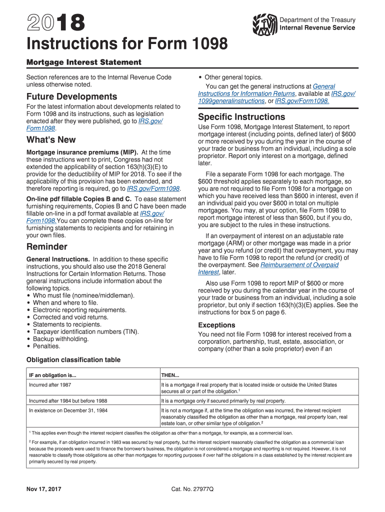  Tax Form 1098 2018