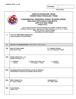 Frgs Proposal Sample  Form