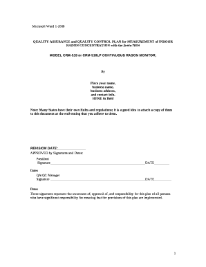 Quality Assurance Template Excel  Form